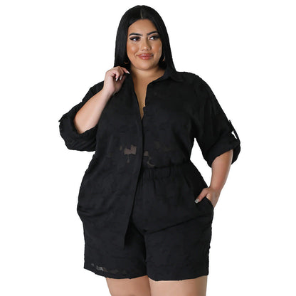 Women's Charming Comfortable Chiffon Jacquard Two-piece Suits