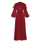 Women's Led Lantern Sleeve Dress Waist Solid Dresses