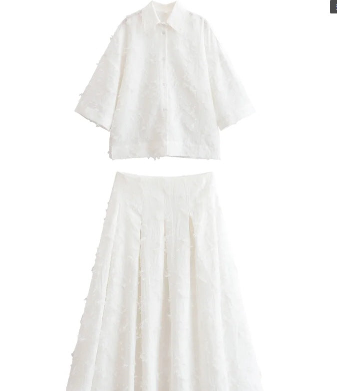 Women's Attractive Temperamental Tassels Feather Shirt Suits