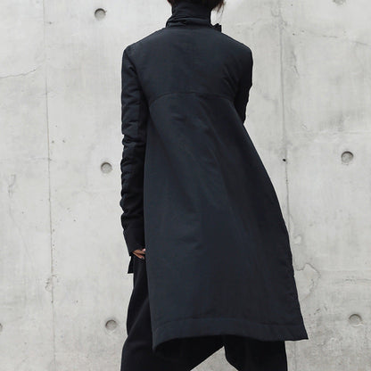 Women's Cool Dark Style Irregular Winter Turtleneck Thin Coats