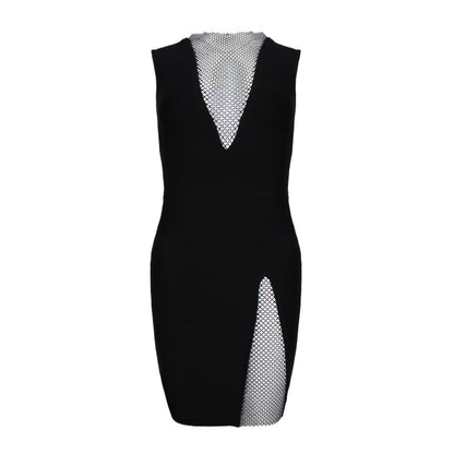 Trendy Sexy Slim Fit Net Drill Bandage Dresses
