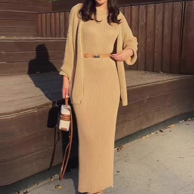 Casual Round Neck Slim Fit Idle Style Cardigans