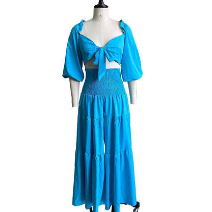 Classic Pretty Summer Tied Two-piece Casual Suits