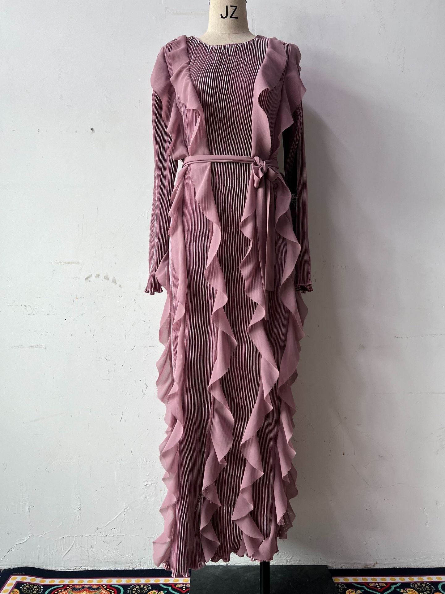 Women's Design Ruffled Pleated Dress Elegant Fashion Dresses