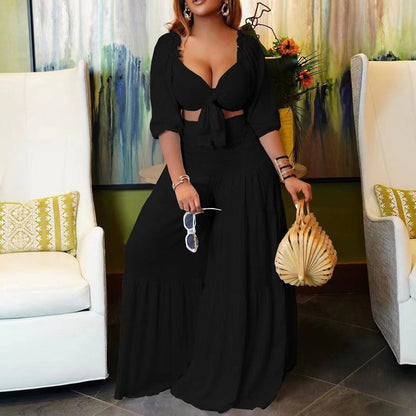 Women's Summer Fashion Casual Strap Pleated Sexy Suits