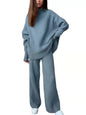 Women's Knitted Solid Color High Collar Loose Suits
