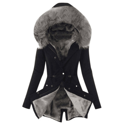Women's Cotton Padded Parka Thick Warm Fur Coats