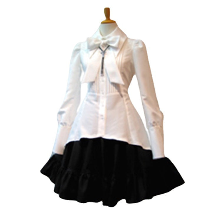 Solid Color Irregular Cinched Large Lapel Bow Dresses