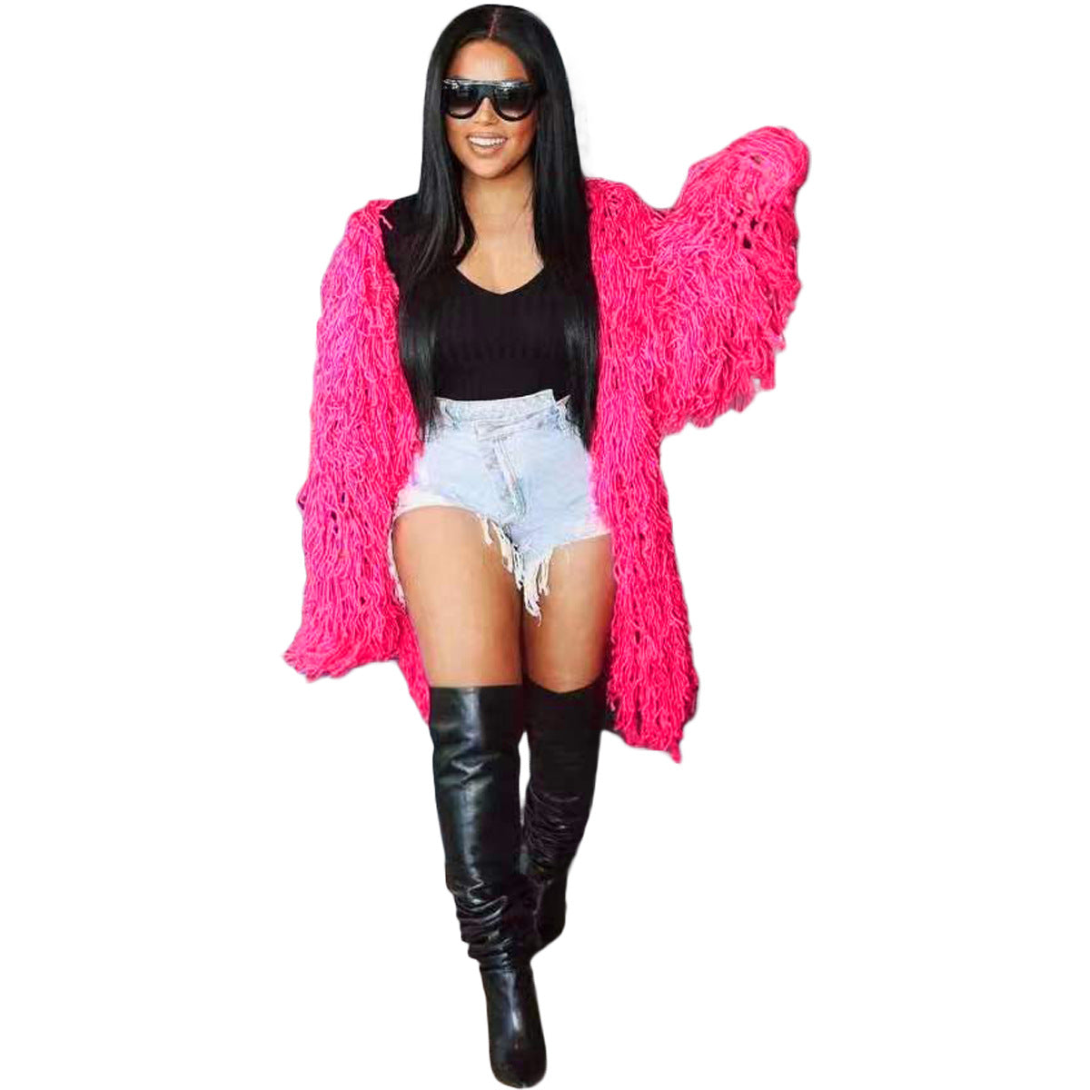 Women's Fashion Wear Knitted Hand Crochet Tassel Dresses