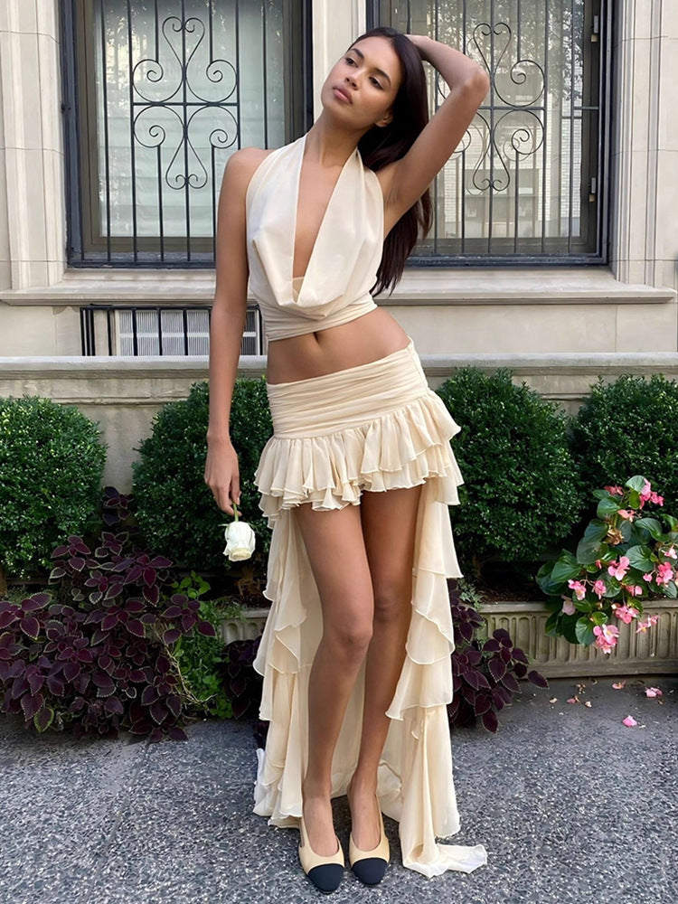 Women's Two-piece Sexy Halter Exposed Navel Small Dresses