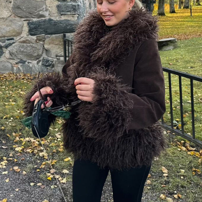 Versatile Slimming Artificial Furry Warm High-grade Coats