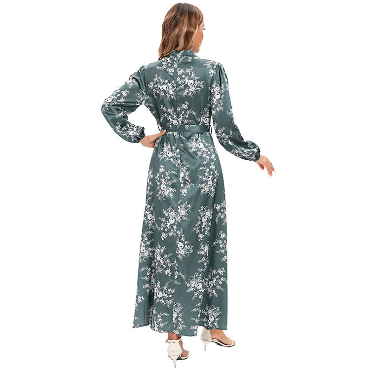 Elegant Dress Sweet Girdle Flower Satin Dresses