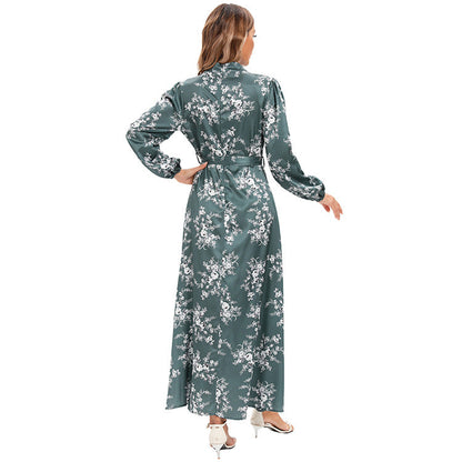 Elegant Dress Sweet Girdle Flower Satin Dresses