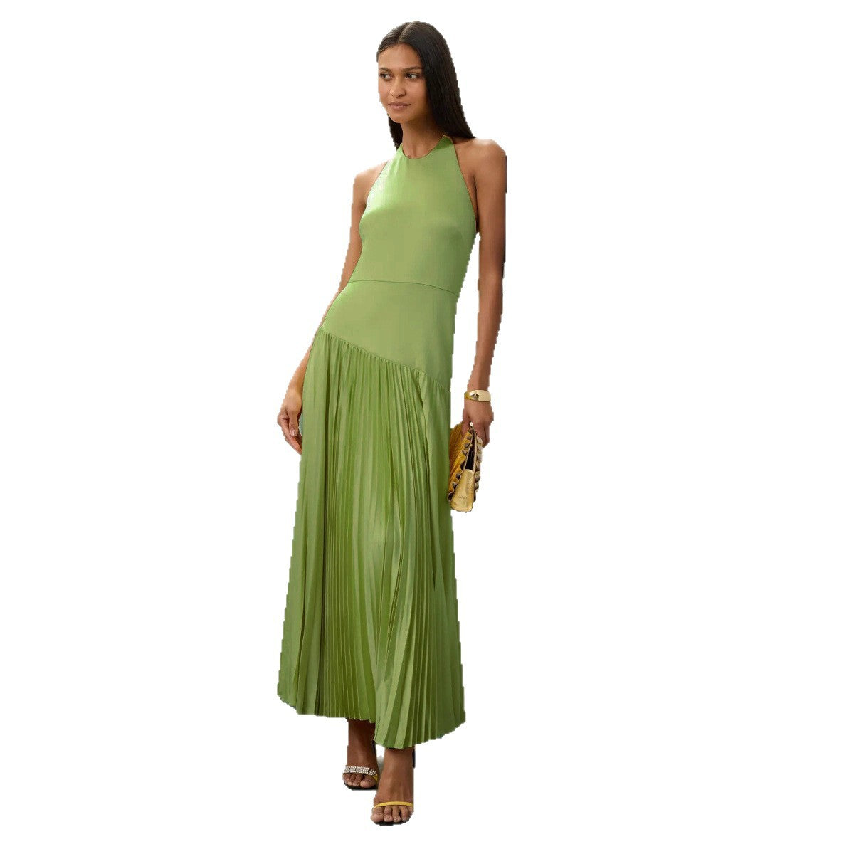 Women's Summer Fashion Casual Pleated Cloth Halter Dresses