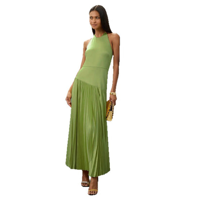 Women's Summer Fashion Casual Pleated Cloth Halter Dresses