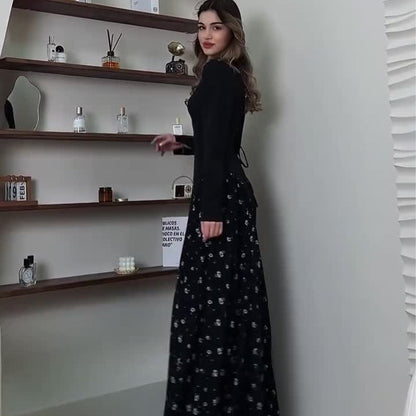 Women's Design Round Neck Small Floral Dress Dresses
