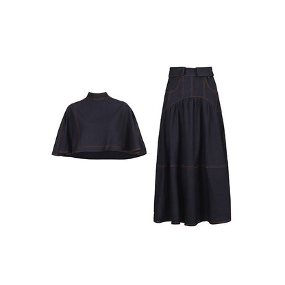 Women's Fashion Casual Set Cape Stand Collar High Suits