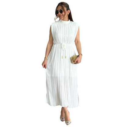 Women's Fashionable Simple Half Turtleneck Midi Dress Dresses