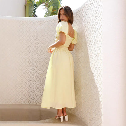 Women's Cutout High-grade Slim Fit Backless Vacation Style Dresses