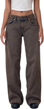 Women's Retro Low Waist Washed Straight Autumn Street Wide Leg Jeans