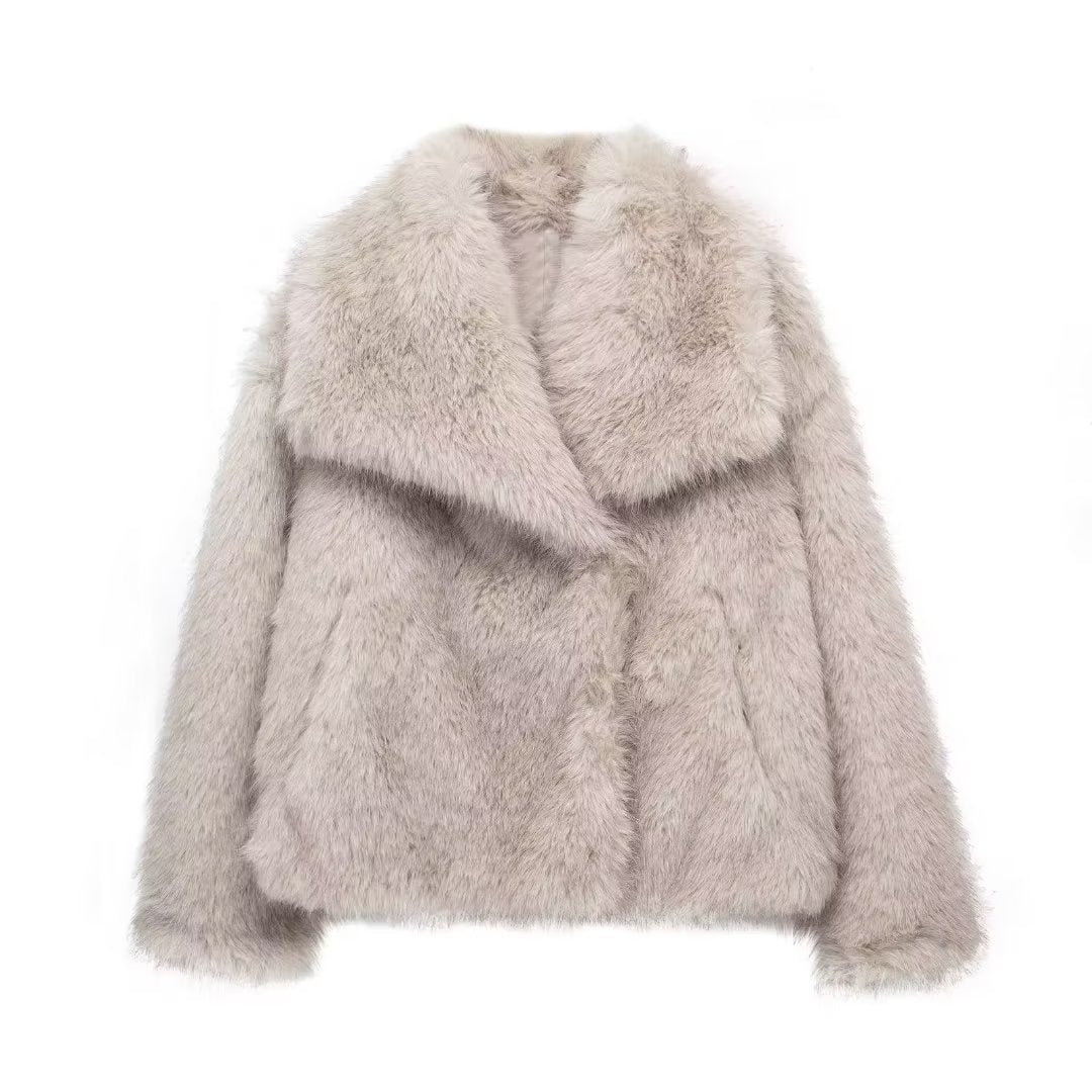 Women's Unique Artificial Fur Female Clothes Coats