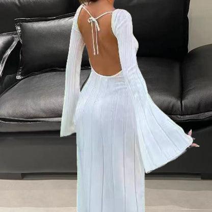 Women's Dress Casual Cored Yarn Slimming Round Dresses