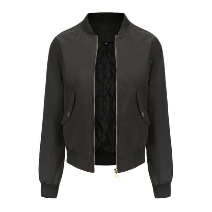 Women's Bomber Baseball Flight Long Sleeve Cotton Jackets