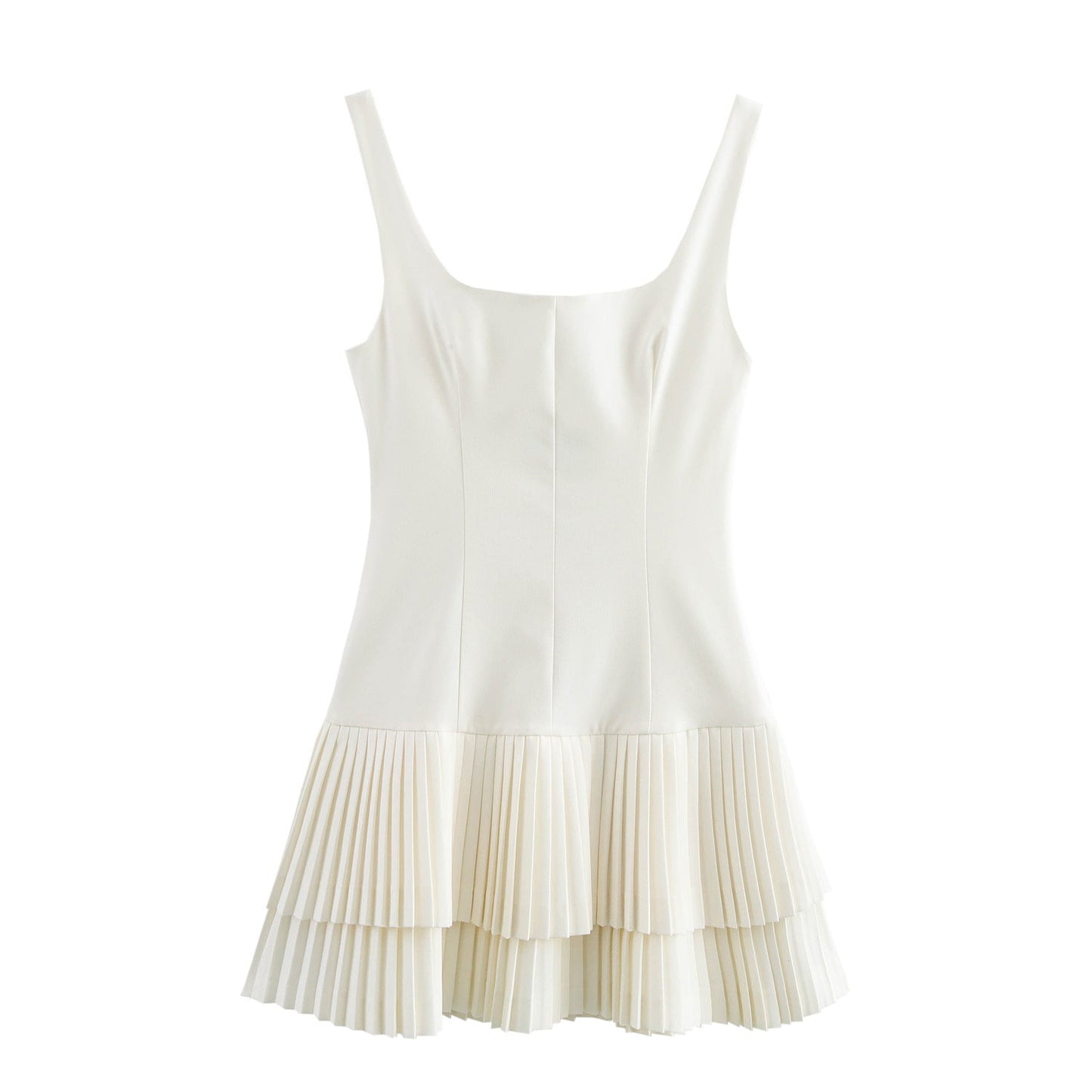 Spring Wide Pleated Slimming Strap Dress Dresses