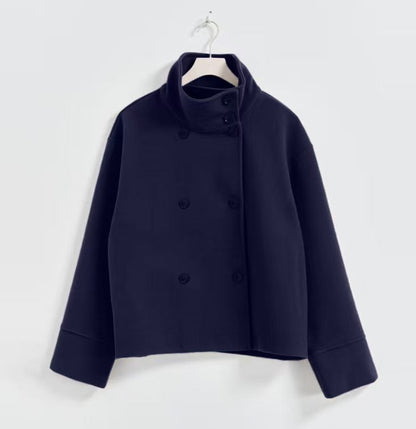 Women's High Quality Elegant Stand Collar Single Breasted Coats