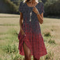 Summer Artistic Ethnic Style Scoop Mid-length Dresses