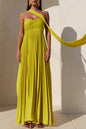 Women's Pure Color Pleated Dress Sleeveless Fashion Dresses