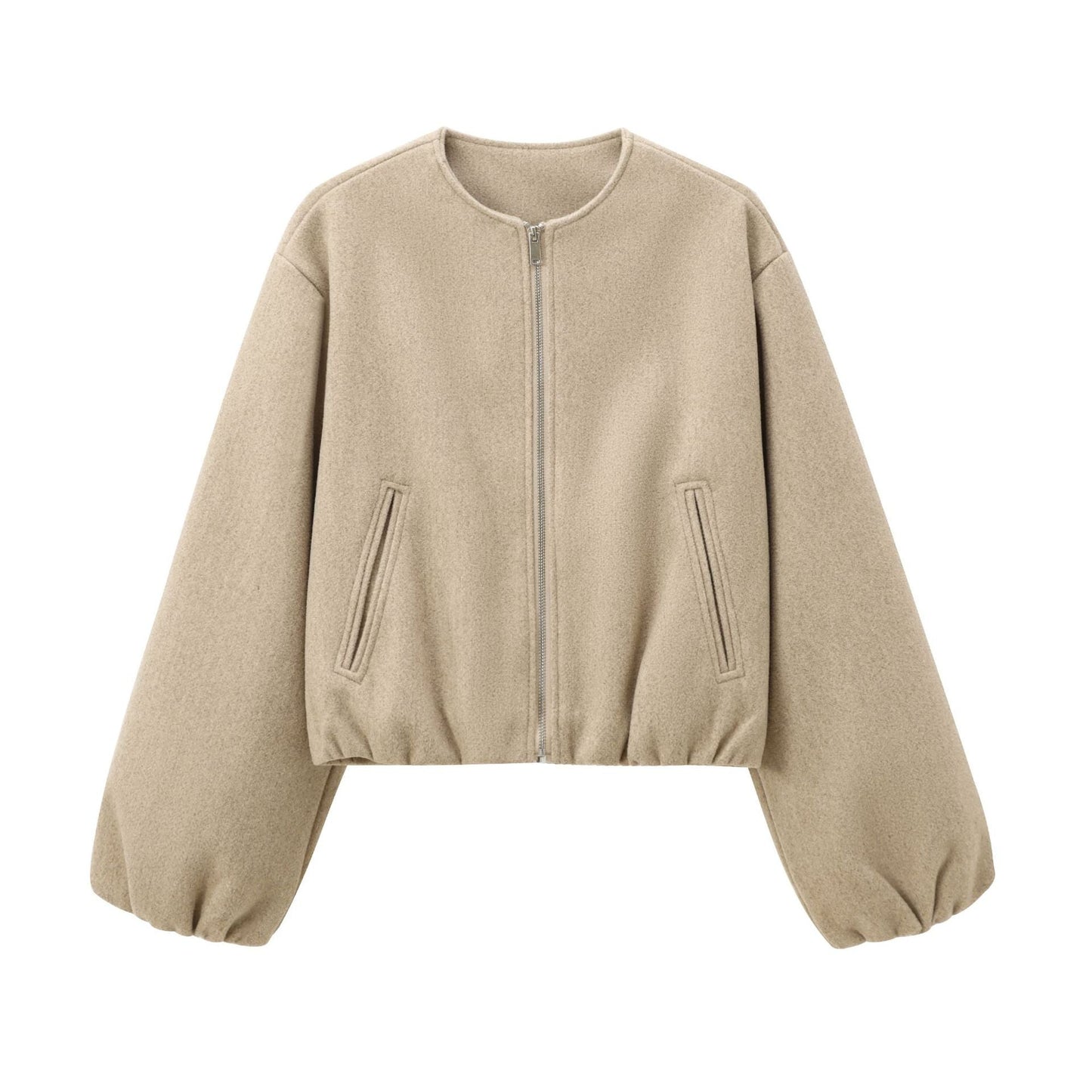 Women's Spring Soft Pilot Round Neck Zipper Jackets