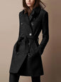 Women's Attractive Double Breasted Casual Woolen Coats