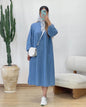 Round Neck Solid Color Loose Casual Long Dresses