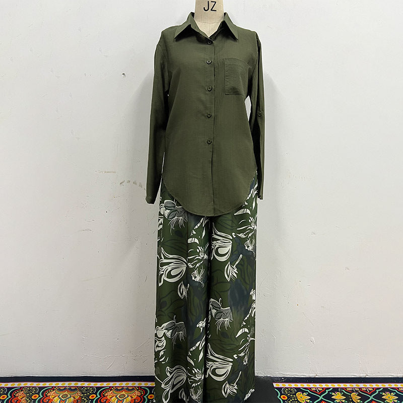 Summer Fashion Large Shirt High Waist Suits