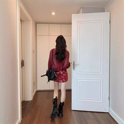 Women's Leather Autumn Western Style Younger Fashion American Coats