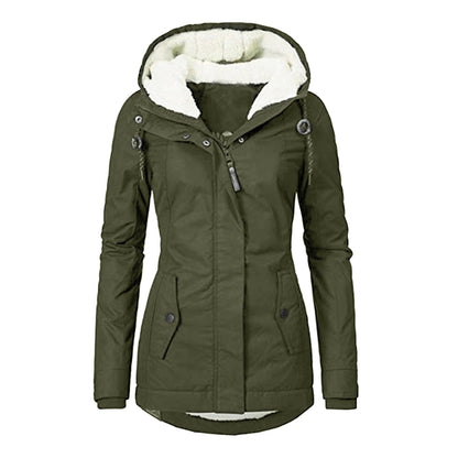 Women's Long Sleeve Zipper Pocket Thickened Colors Coats