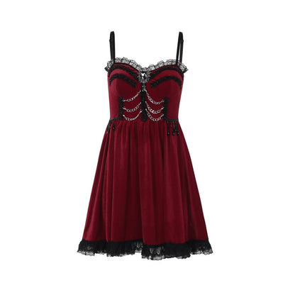 Women's Style Sexy Chain Lace A- Line Dresses