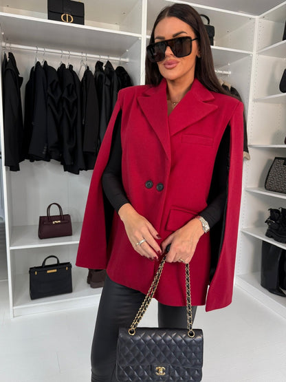 Women's Fashion Solid Color Collar Loose Wool Coats