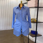 Women's Summer Fashion Solid Color Polo Collar Suits