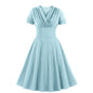Women's Elegant Mature Waist Slimming Sleeve Retro Big Dresses
