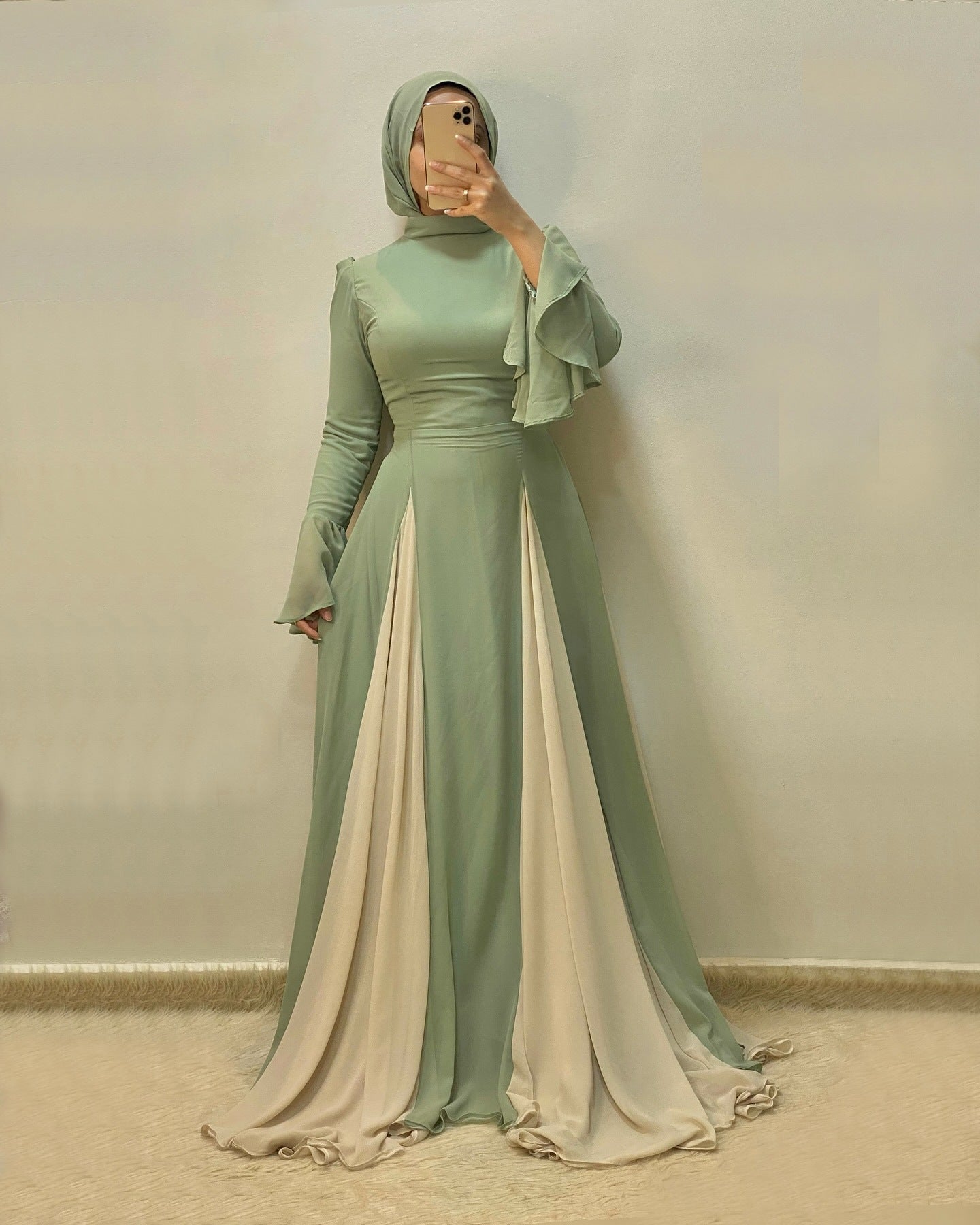 Women's Autumn Fashion Color Contrast Patchwork Large Dresses