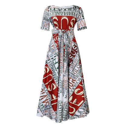 Women's Fashion Elegant Tied African Sleeve Large Dresses