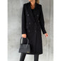 Women's Minimalist Long Sleeve Double Breasted Woolen Coats