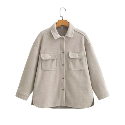 Women's Comfortable Fashion Solid Color Woolen Coats