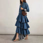 Women's Raglan Sleeve Loose Shirt Asymmetric Lotus Skirts