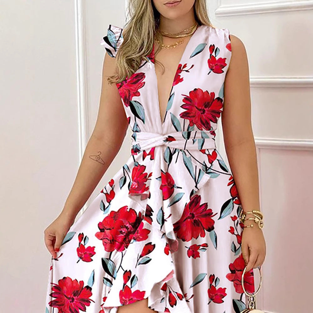 Summer Temperament Commute High Waist Design Dresses