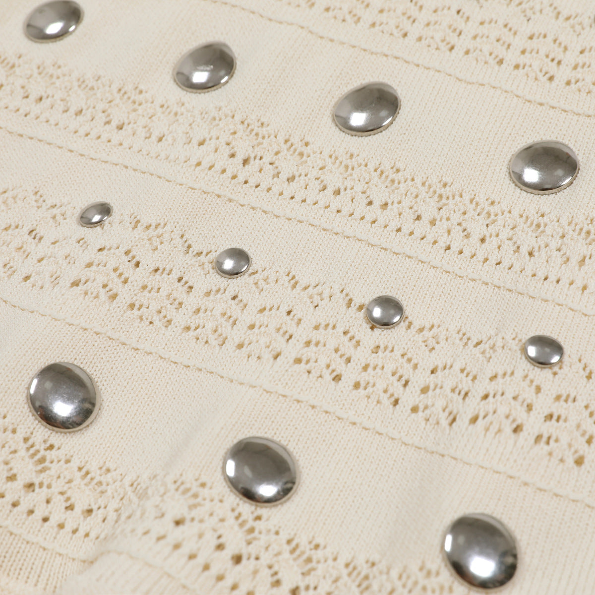 High Quality Summer Sleeveless Round Neck Rivet Dresses