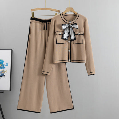 Women's Classic Style Fashion Elegant Knitted European Suits
