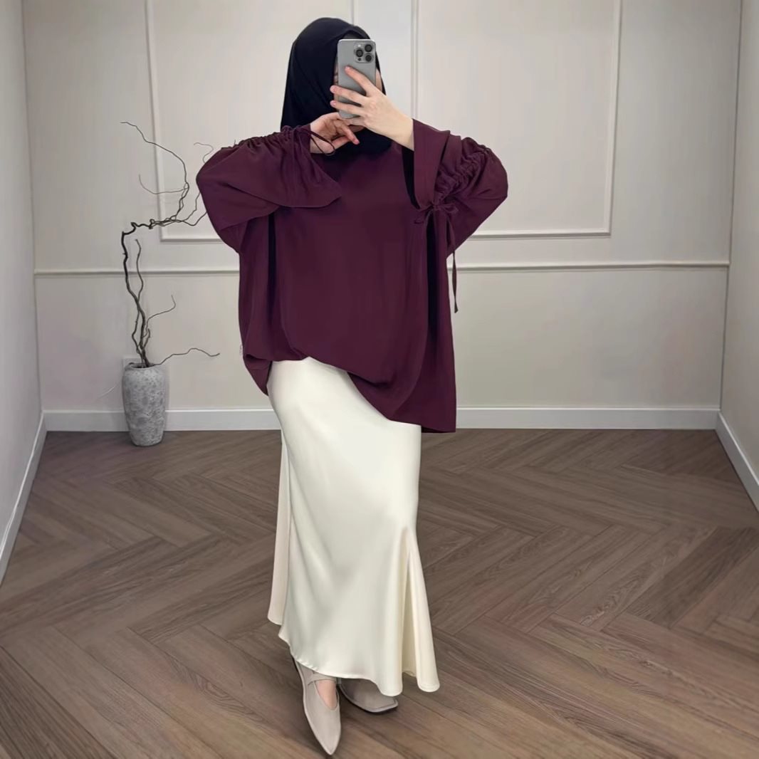 Muslim Lazy Loose Long Sleeve Contrast Suits